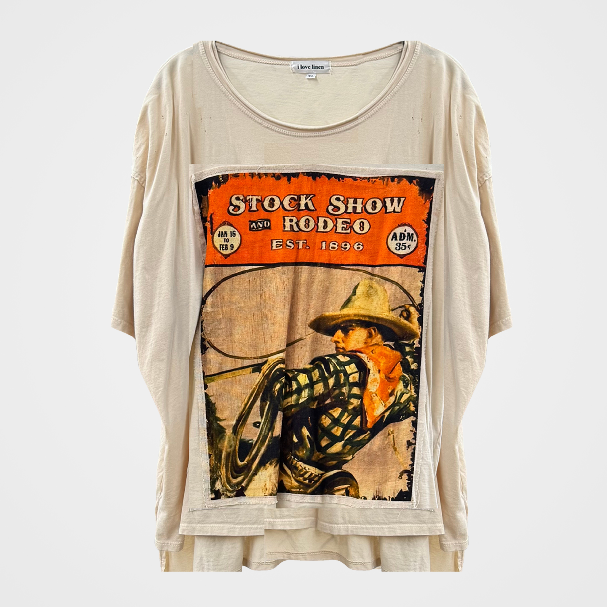 Stock Show & Rodeo Oversized Patchwork Tee