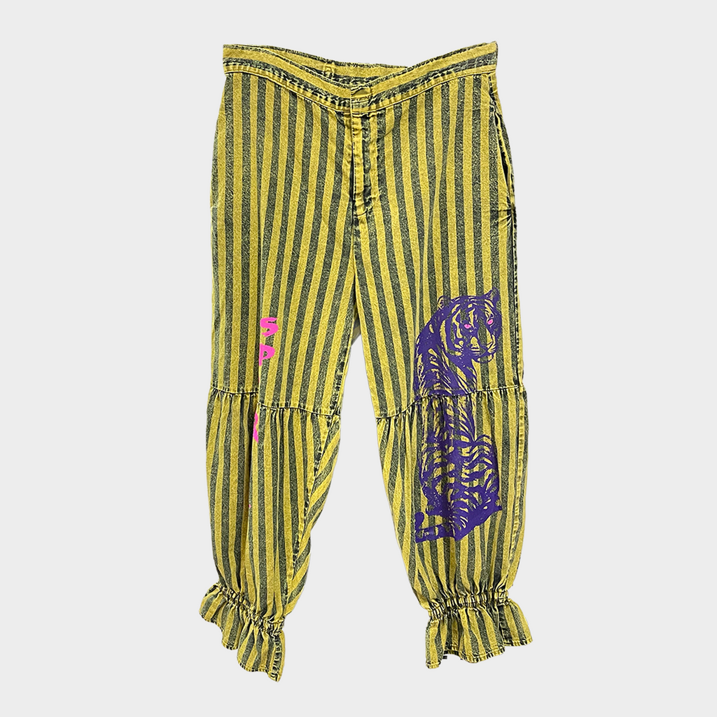 Striped Cotton Canvas Capri Bloomers with Tiger Print | $54 Each