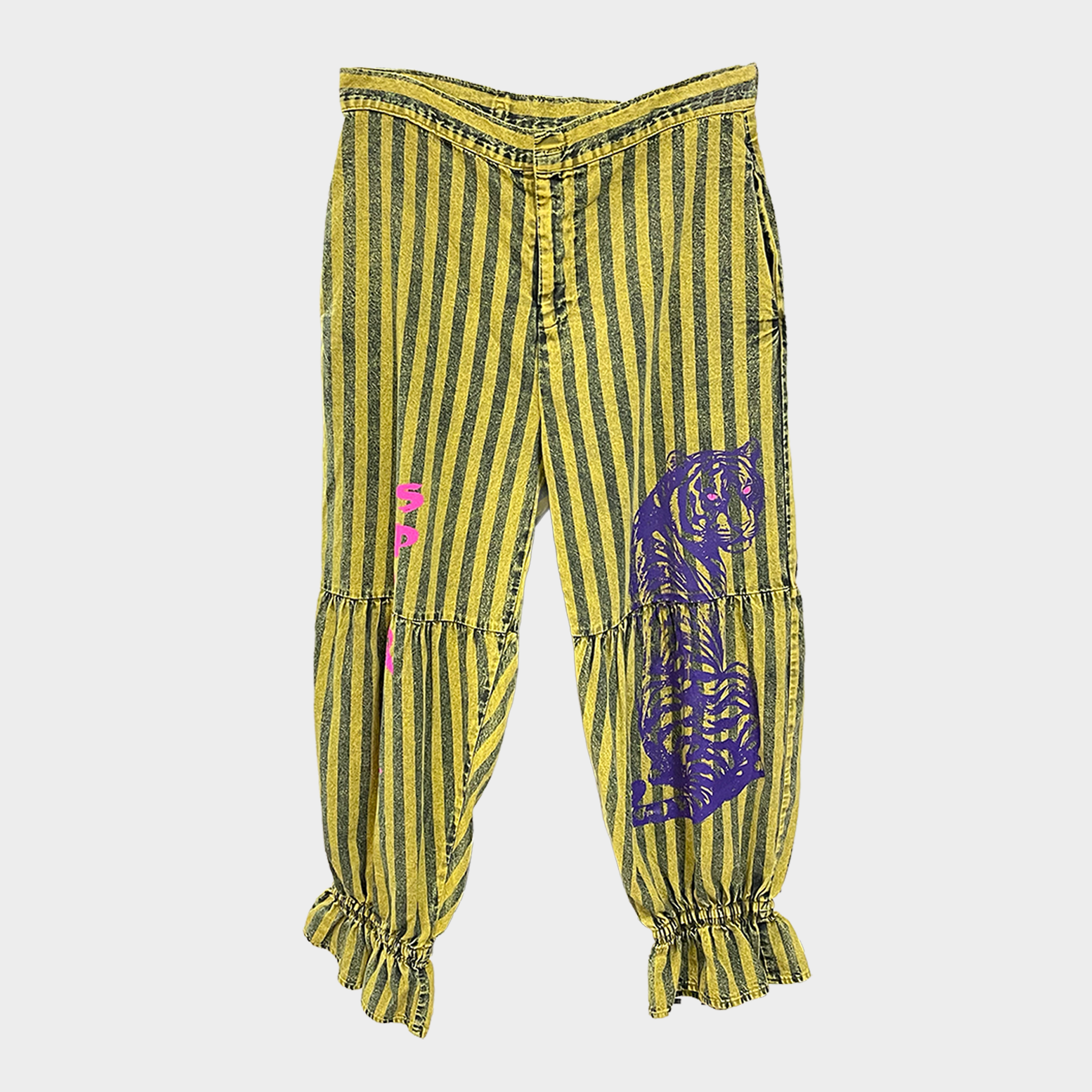 Striped Cotton Canvas Capri Bloomers with Tiger Print | $54 Each