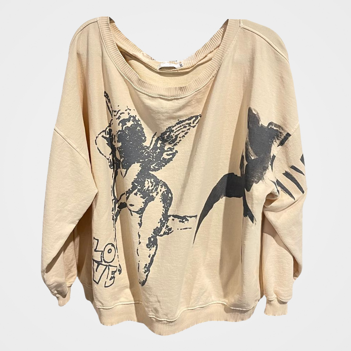 French Terry Sweatshirt with Cupid Print in 5 Colors