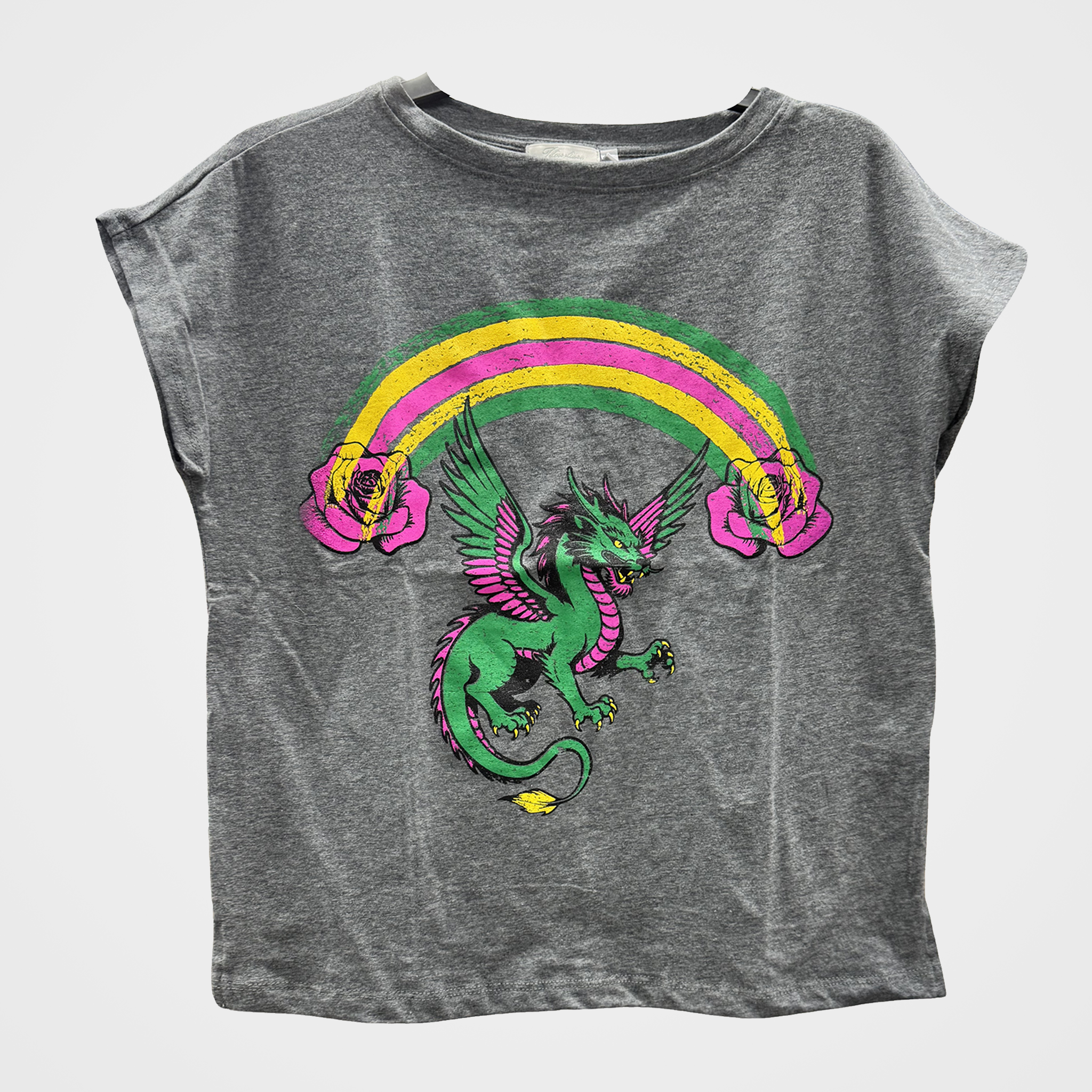 Rainbow Dragon Tee in Gray