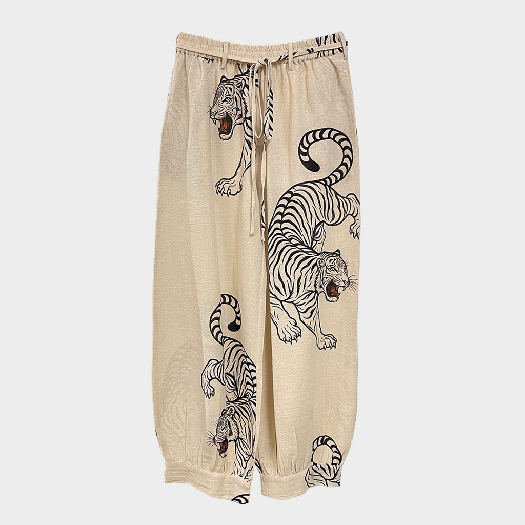 Tiger Pants with Belted Drawstring | $47 Each